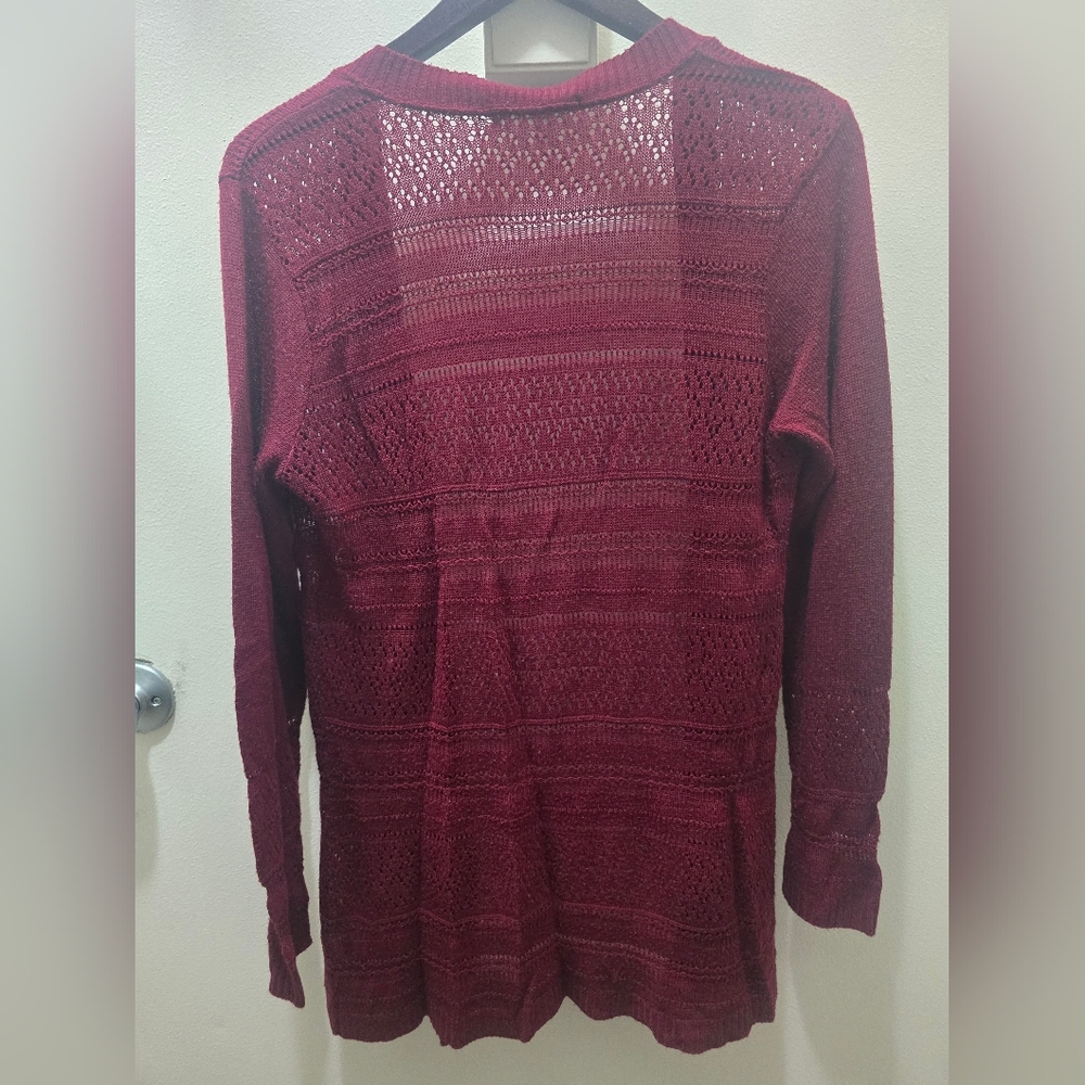 Say What? Burgundy Knit Cardigan - Picture 2 of 9